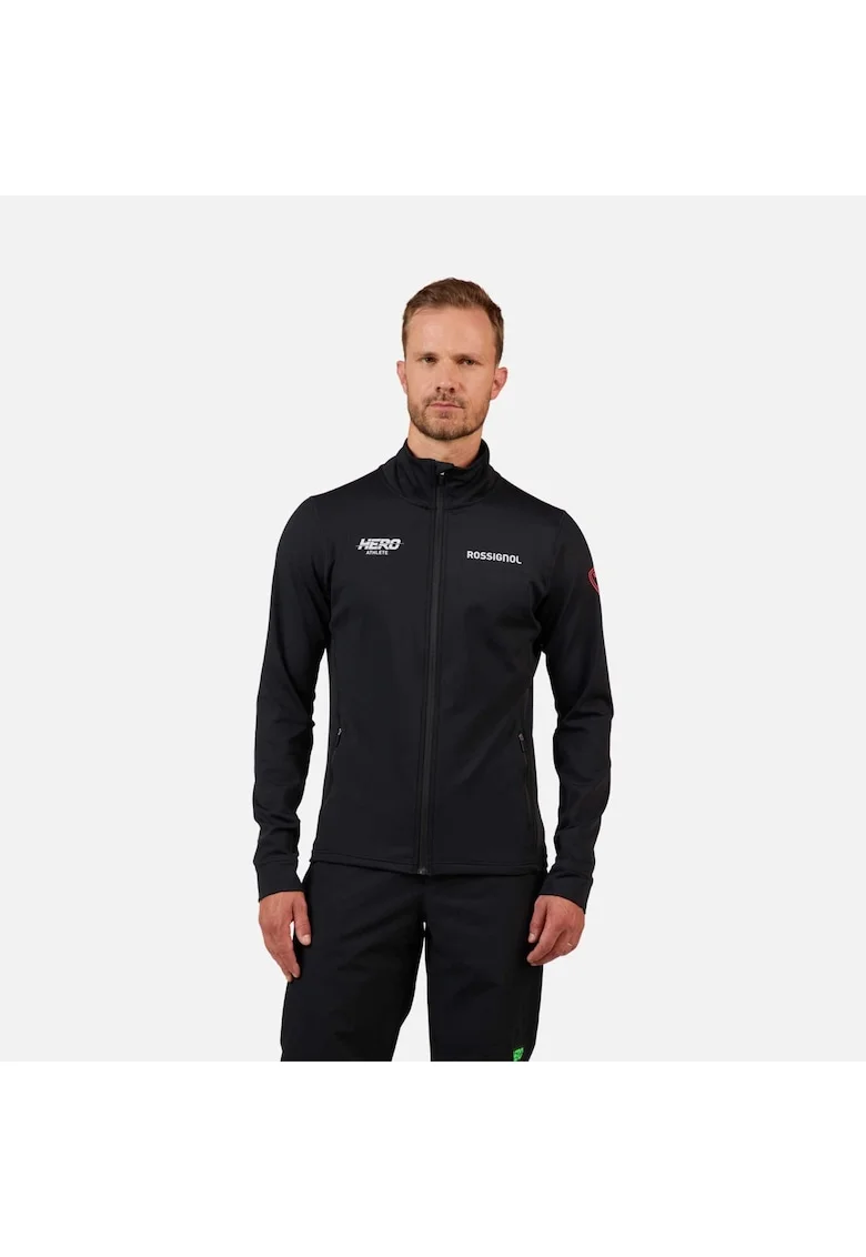 Jacheta sport  HERO MID LAYER STRETCH, cu fermoar, pentru barbati, culoare negru, marime