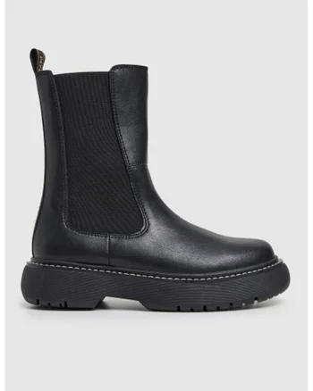 Ghete Chelsea de piele ecologica, Negru