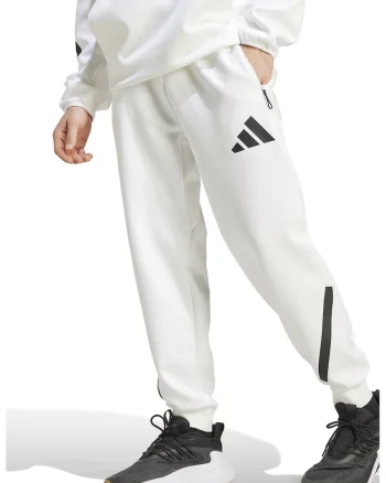 Pantaloni de trening relaxed fit cu snur Z.N.E., Alb optic
