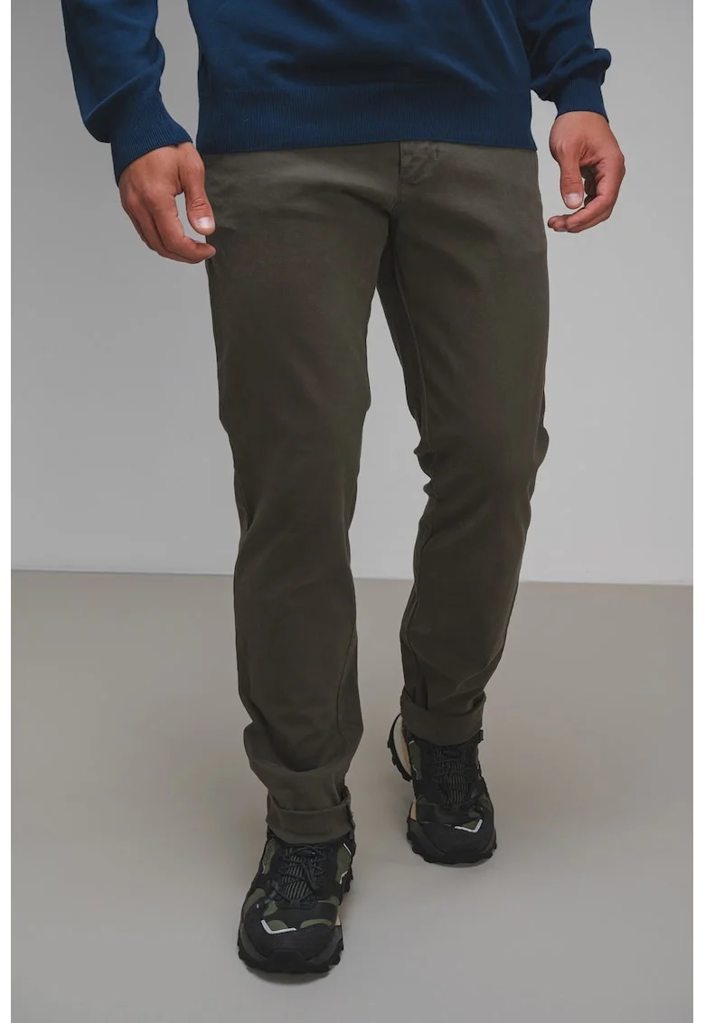 Pantaloni chino cu talie medie Chino, Kaki