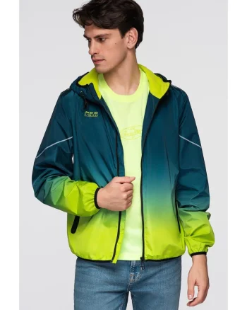 Jacheta sport cu detalii reflectorizante si captuseala din fleece  C641, Albastru inchis