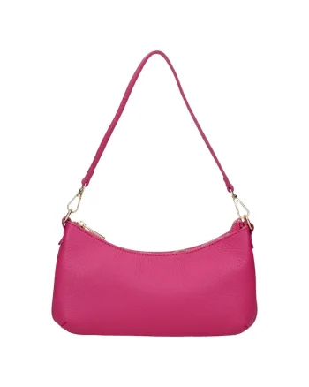 Geanta baguette de piele, Fucsia