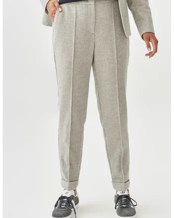 Pantaloni crop eleganti, Gri deschis
