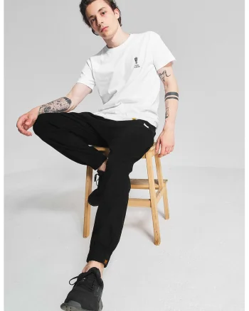 Pantaloni de trening unisex cu detaliu logo Essential, Negru