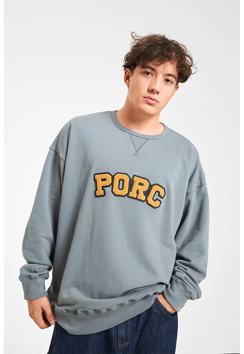 Bluza de trening unisex cu logo, Gri cenusiu