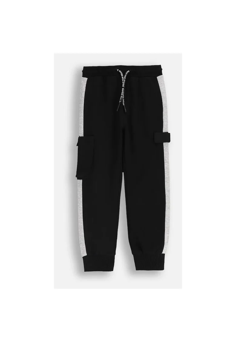 Pantaloni de trening cu talie ajustabila si benzi contrastante