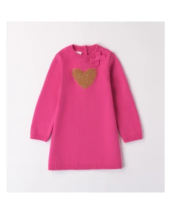 Rochie din tricot cu imprimeu inima pentru fete,  4.A574