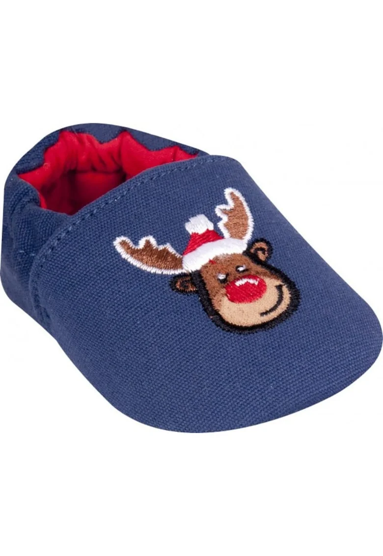 Botosei  - Tip Balerini Santa's Reindeer, Bumbac, Albastru