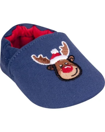Botosei  - Tip Balerini Santa's Reindeer, Bumbac, Albastru