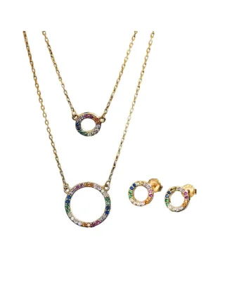 Set Colier si Cercei din Argint 925, cu Zircon,  6101