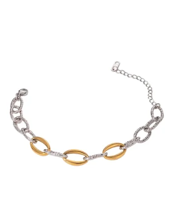 Bratara Bicolora Inox 6062,  Argintiu/Auriu