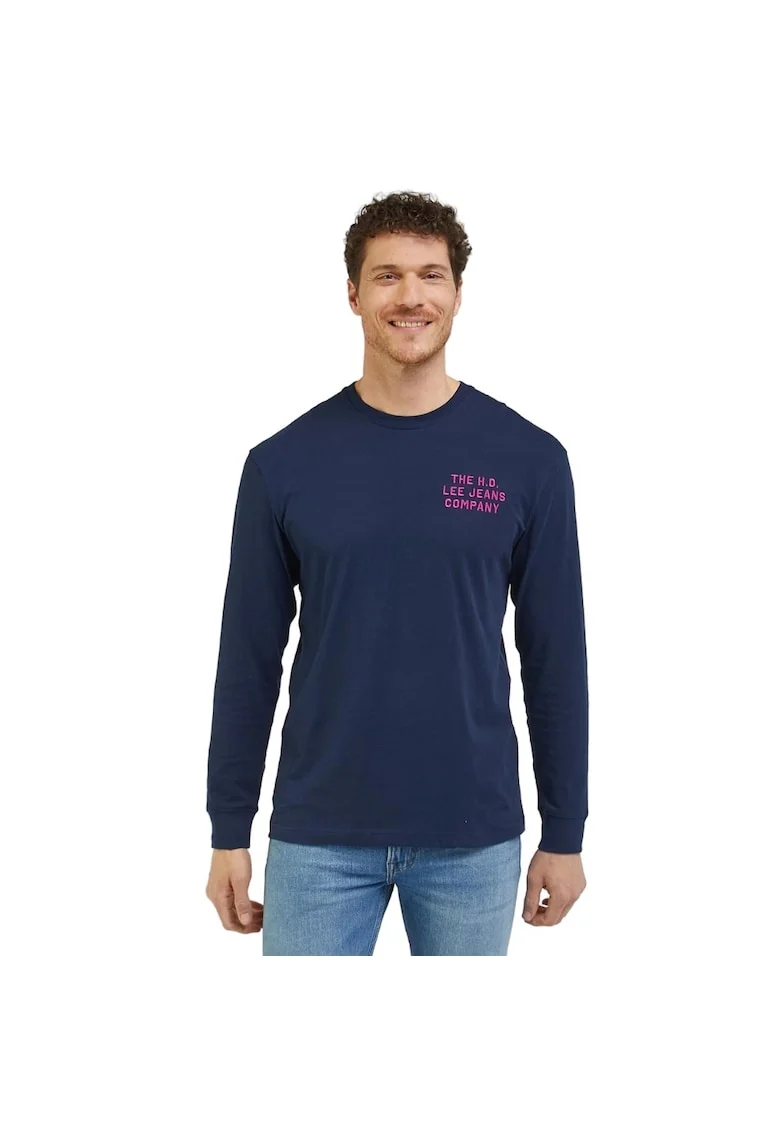 Bluza sport pentru barbati  cu maneca lunga, bumbac, bleumarin,