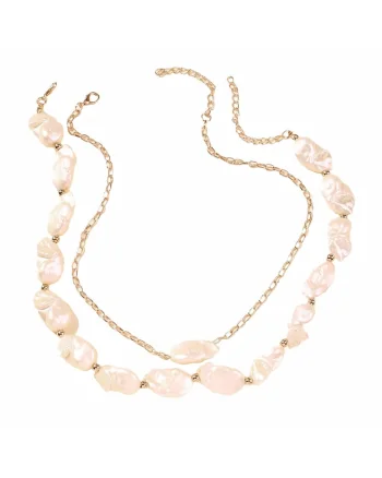 Set 2 coliere 5145,  Auriu, lungime 50 cm
