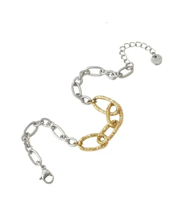 Bratara Bicolora Inox 6068,  Argintiu/Auriu