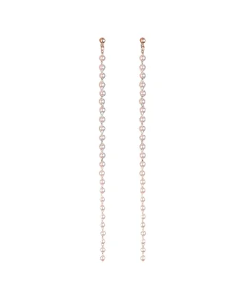 Cercei Perle sintetice 4380,  Alb, lungime 16 cm