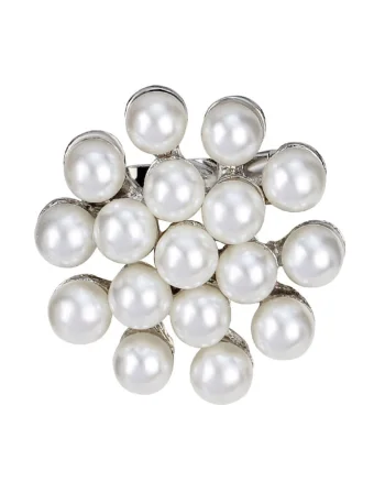 Brosa 3856,  Argintiu, Perle