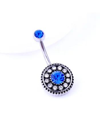 Piercing 4062 inox, Albastru/Argintiu