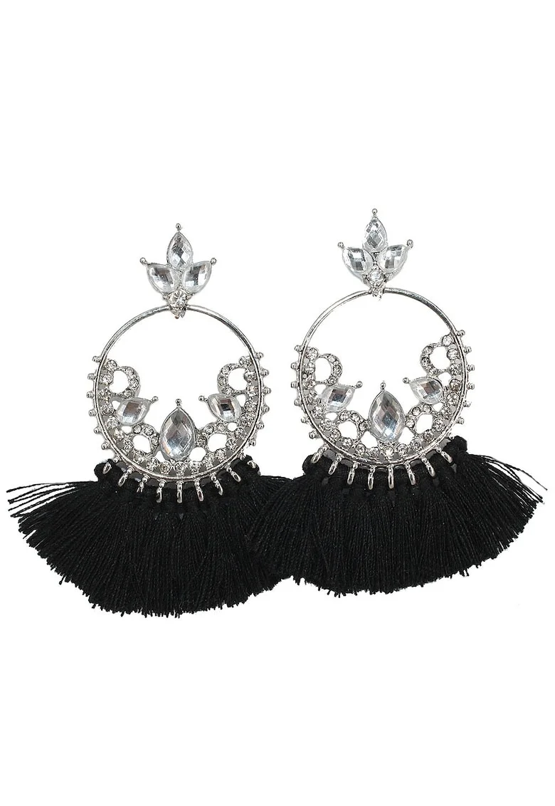 Cercei glam cristal 2084, negru,