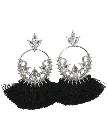 Cercei glam cristal 2084, negru,