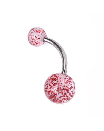 Piercing 4315 inox, Rosu/Argintiu