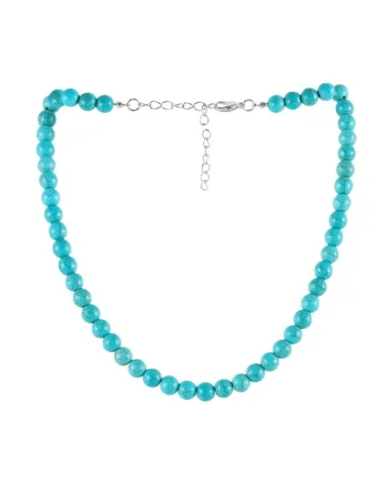 Colier Margele 6039B,  Blue, 8 mm