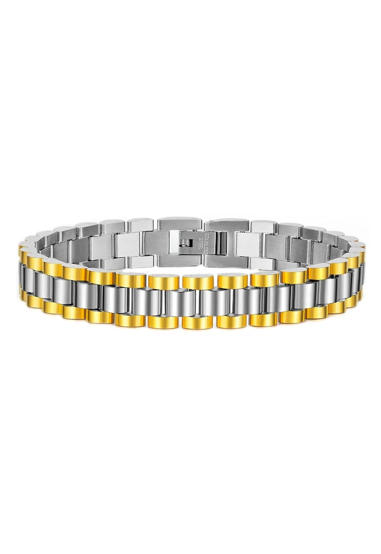 Bratara inox 4075, Auriu/Argintiu