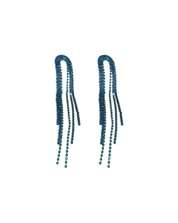 Cercei Eleganti 5811,  Albastru/Verde, lungime 10 cm