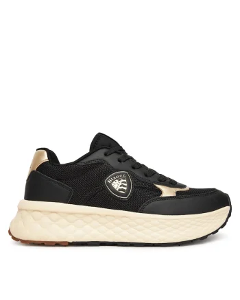 Pantofi sport dama,  textil, auriu/negru