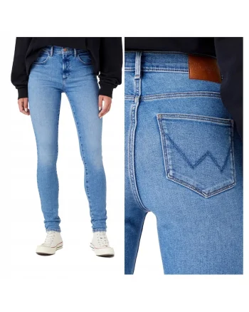 Blugi Dama,  High Rise Skinny Jeans, Skinny Fit, Talie Inalta, Fermoar, Lungi, 5 Buzunare, Bumbac, Albastru, Albastru