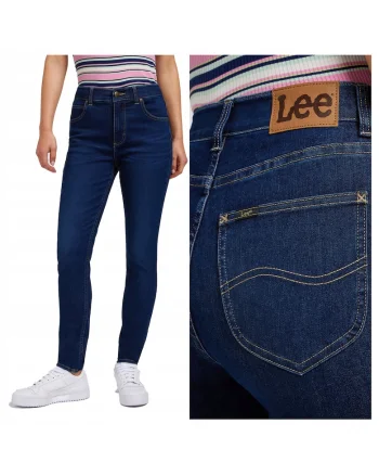 Blugi Dama,  ULC Skinny, Slim Fit, Talie Inalta, Fermoar, Lungi, 5 Buzunare, Bumbac, Albastru, Albastru