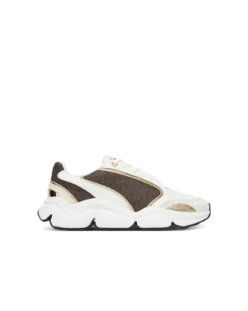 Pantofi sport dama,  43F5RNFS2S, piele naturala, maro/alb