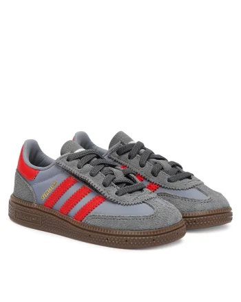 Pantofi sport copii,  Handball Spezial, Grefou/Gri/Rosu, piele naturala