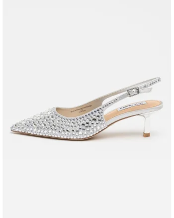 Pantofi slingback cu varf ascutit Korra-R, Gri deschis/Argintiu