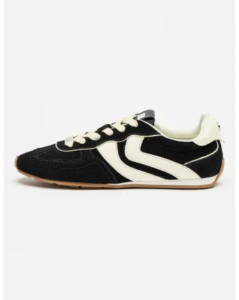 Pantofi sport din piele intoarsa Abbi, Alb/Negru