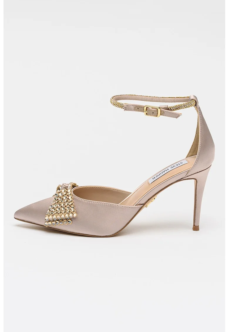 Pantofi din piele ecologica cu toc clasic Last Dance, Maro taupe/Argintiu