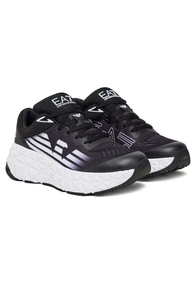 Pantofi sport barbati  alergare, textil, Alb/Negru