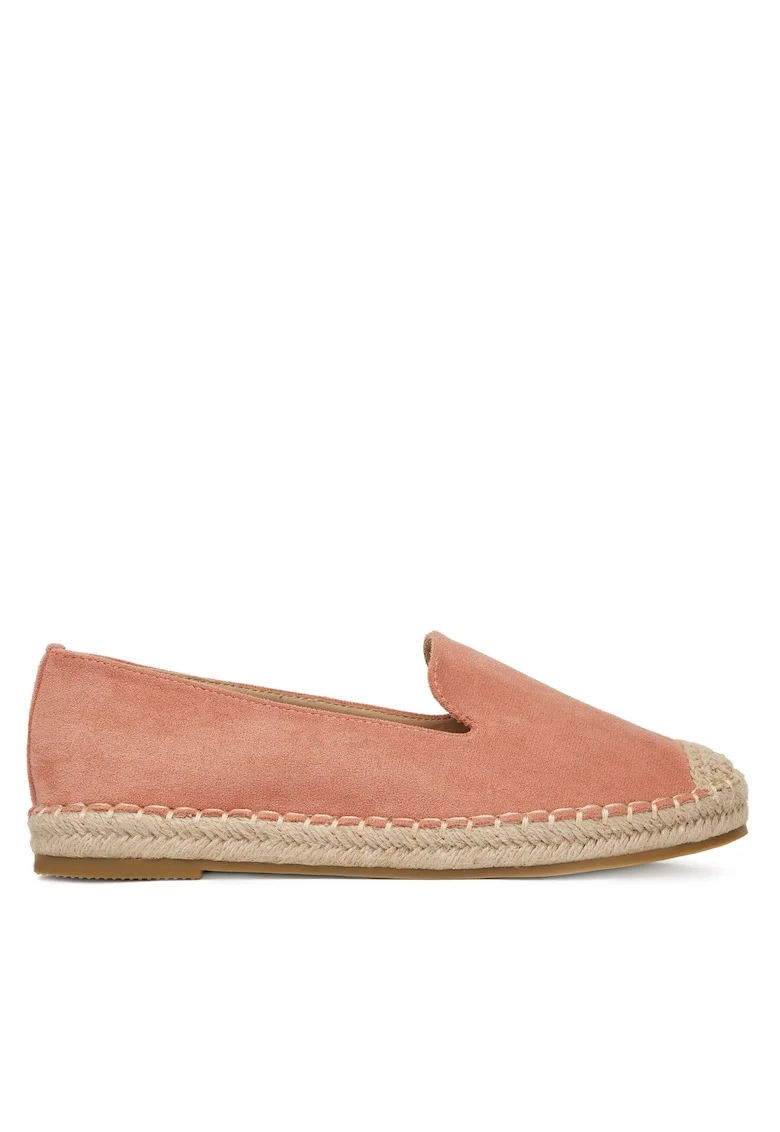 Mocasini dama,  espadrile portocalii, tesatura