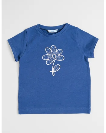 Tricou din amestec de bumbac cu broderie, Albastru petrol