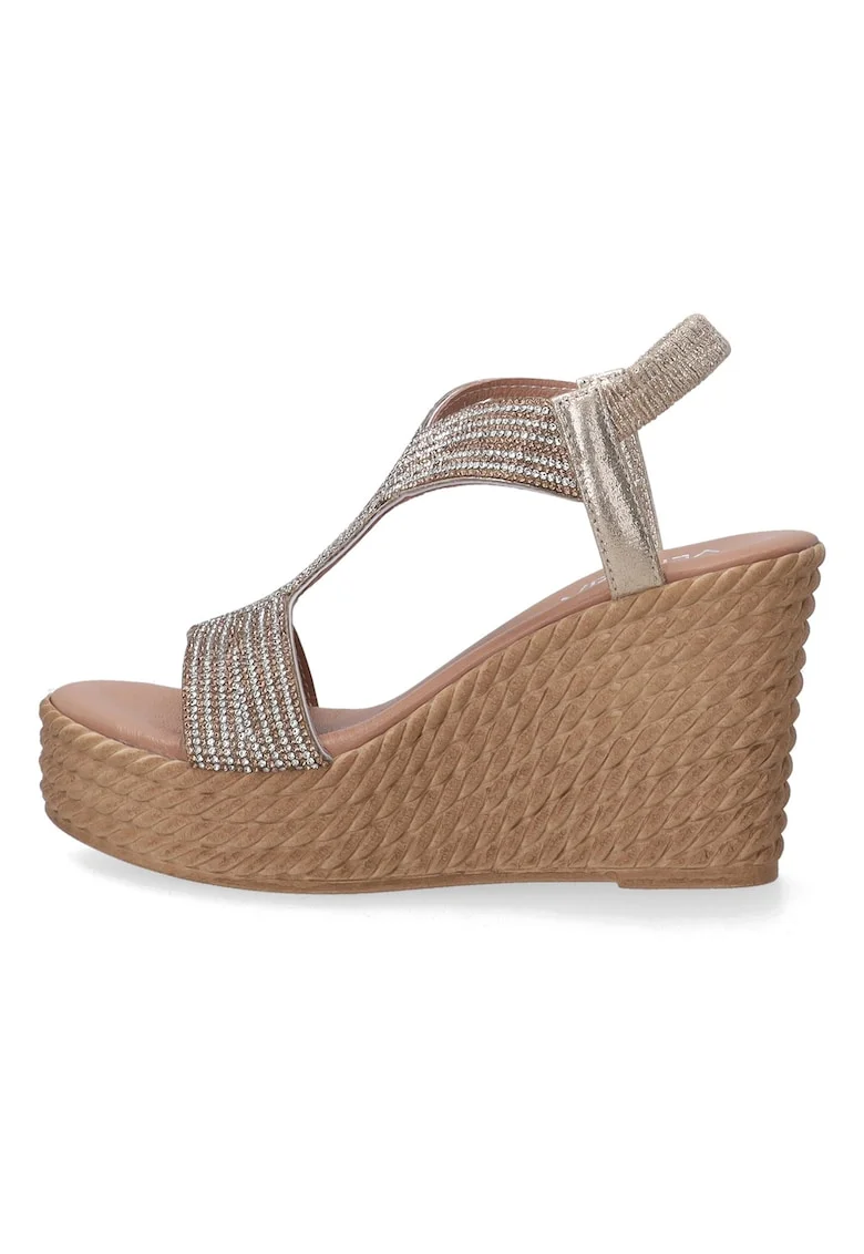Sandale wedge cu cristale.,