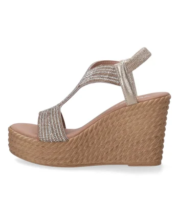 Sandale wedge cu cristale.,