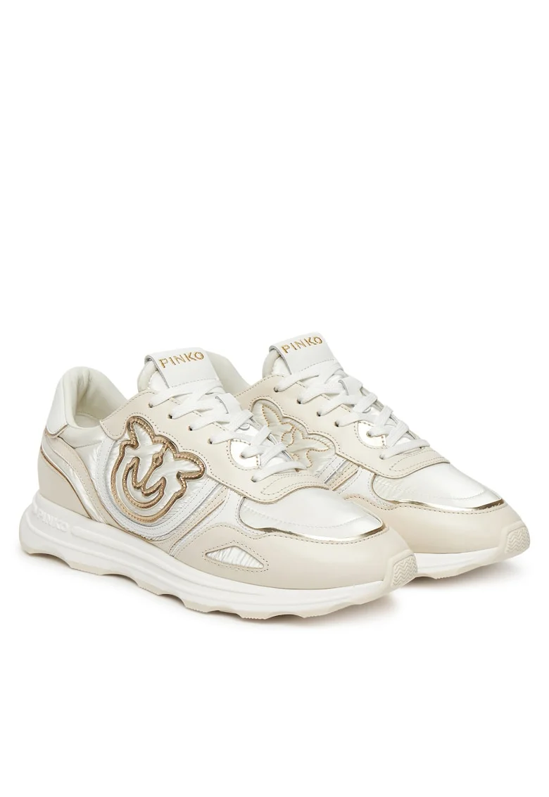 Pantofi sport dama  ZHC Zoe 01 SS0087P023, piele naturala, alb/auriu
