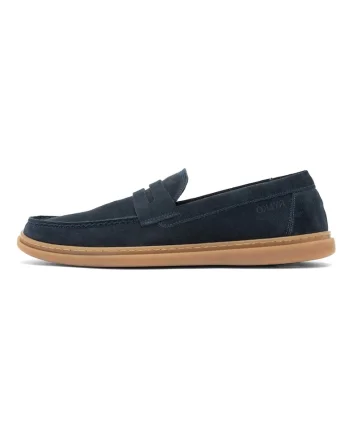 Pantofi loafer din piele intoarsa cu model uni, Albastru ultramarin