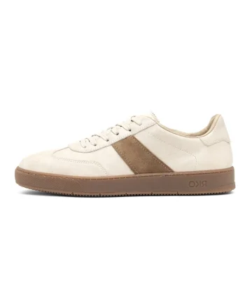 Pantofi sport din piele si piele intoarsa, Maro/Crem