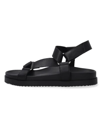 Sandale cu inchidere cu velcro si brant din piele,