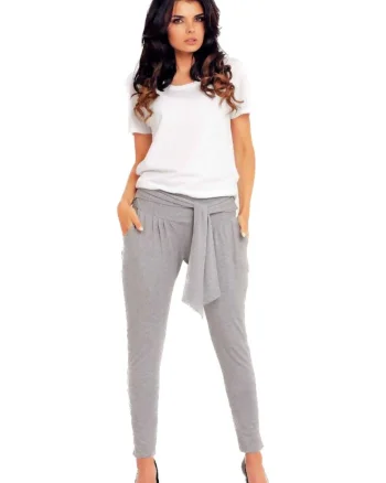 Pantaloni eleganţi de dama, Infinite You, Moramur, gri,, Gri