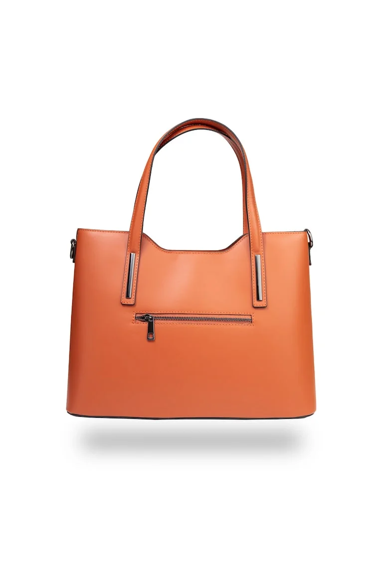 Poseta dama, piele,  Design lover, papaya
