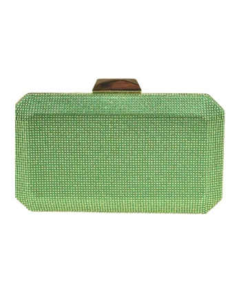 Geanta plic cu strasuri, Verde sparanghel