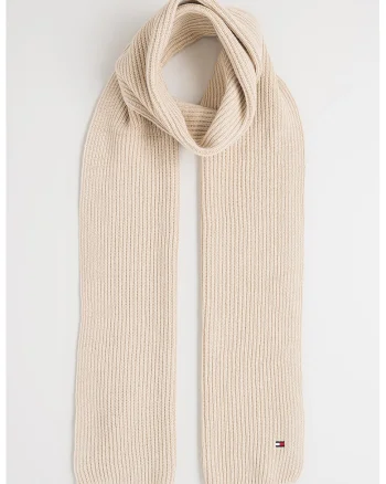 Fular striat din bumbac si casmir, Maro camel