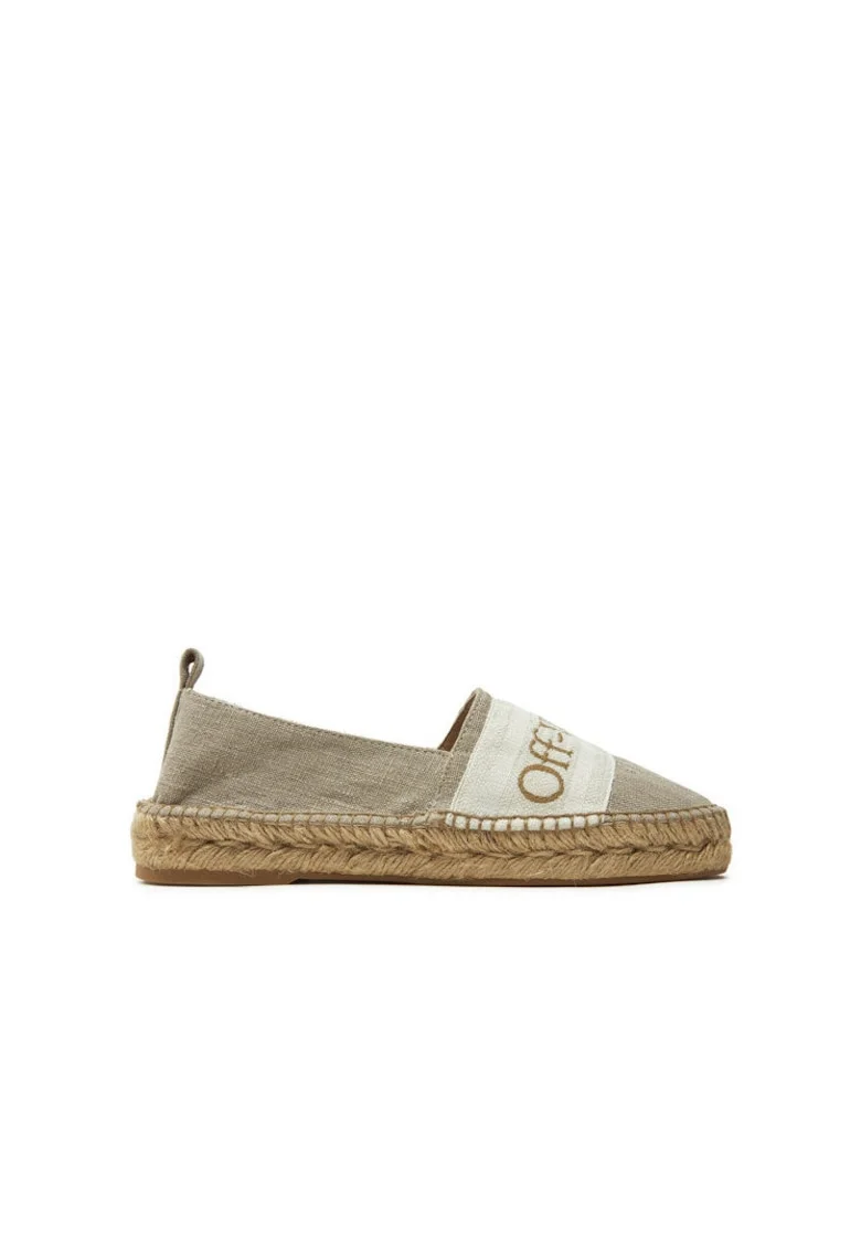 Espadrile dama,  bej, Alb/Bej