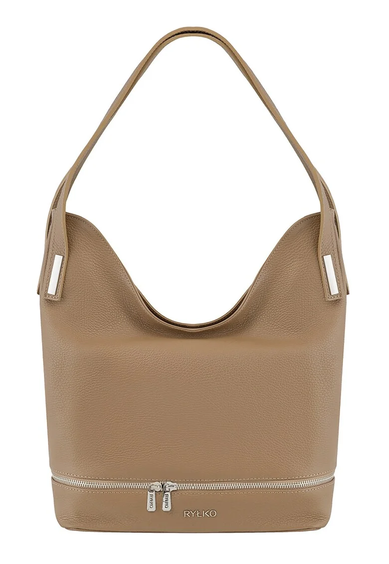 Geanta hobo din piele, Maro camel